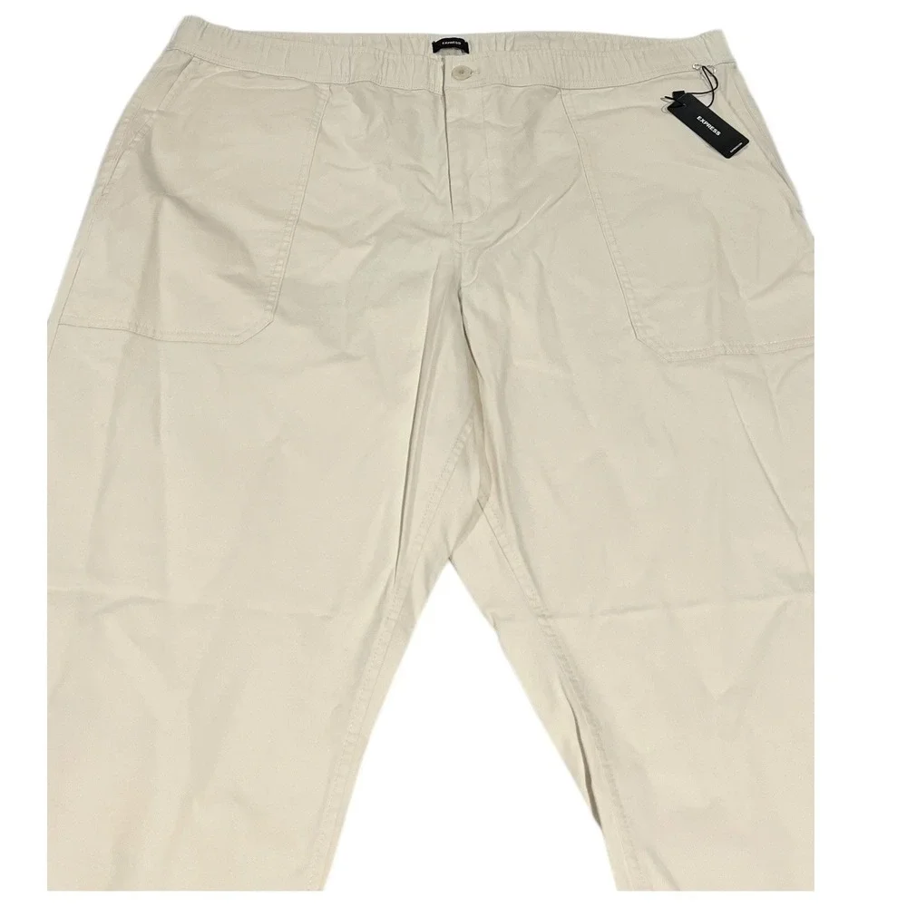 NWT Express Slim Pull-On Chino Pants Elastic‎ Waist Men's XXL